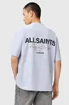 Bavlněné tričko AllSaints AMORE pánské, bílá barva, s potiskem, M010PC