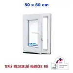 Plastové okno | 50 x 60 cm (500 x 600 mm) | bílé | otevíravé i sklopné | levé