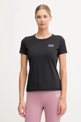 Tričko EA7 Emporio Armani dámské, černá barva, AF18476.7W000795