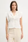 Bavlněná halenka Pedro del Hierro dámská, bílá barva, hladká, 7659080