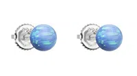 Evolution Group - Pavona Stříbrné náušnice se světle modrými syntetickými opály 11246.3 lt. blue