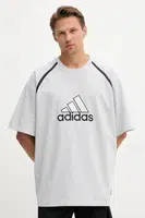 Bavlněné tričko adidas Originals Badge Tee pánské, šedá barva, s aplikací, IM7839