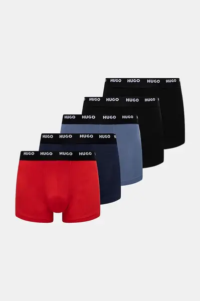 Boxerky HUGO 5-pack pánské, černá barva, 50532619
