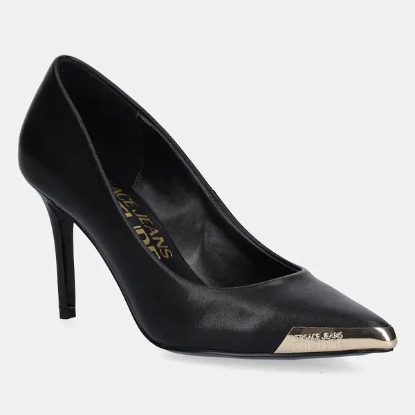 Kožené lodičky Versace Jeans Couture černá barva, 79VA3S50 ZP127 899