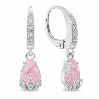 Brilio Silver Půvabné stříbrné náušnice s růžovými opály EA929WP
