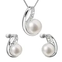 Evolution Group - Pavona Souprava stříbrných šperků s pravými perlami Pavona 29042.1 (náušnice, řetízek, přívěsek)