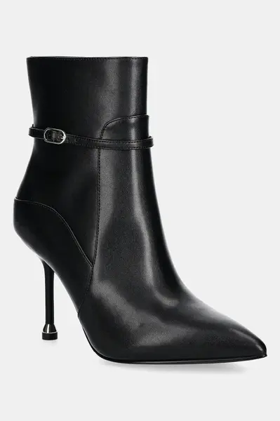 Kožené kotníkové boty Liu Jo DEMI 06 dámské, černá barva, na podpatku, SF5005P010222222