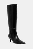 Kožené kozačky Proenza Schouler Trap dámské, černá barva, na podpatku, SH253070