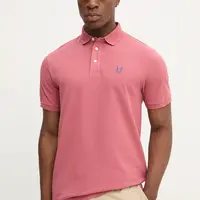 Bavlněné polo tričko Hackett London pánské, červená barva, HM5600001