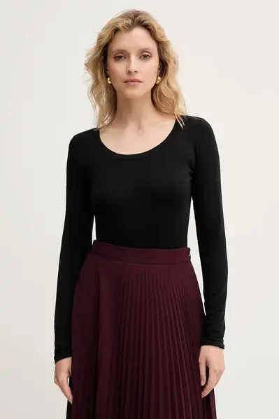 Tričko s dlouhým rukávem Twinset černá barva, 252LI2WBB