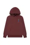 Dětská mikina Levi's SADDLE MAN HOODIE vínová barva, s kapucí, hladká, 8EN717