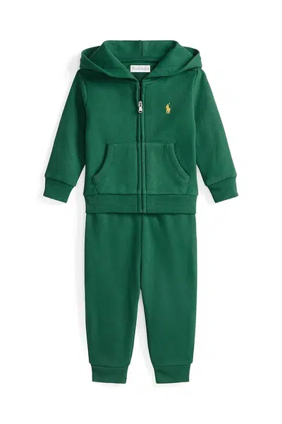 Dětská tepláková souprava Polo Ralph Lauren zelená barva, 320879018019