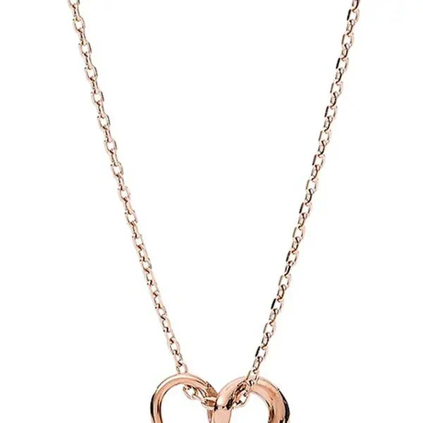 Fossil Pozlacený náhrdelník se srdíčkem Sawyer JOF00620791 (řetízek, přívěsek)