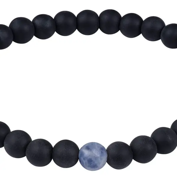 Troli Korálkový náramek z onyxu a modrého jaspisu 17 cm