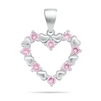 Brilio Silver Něžný stříbrný přívěsek s růžovými zirkony PT19WP