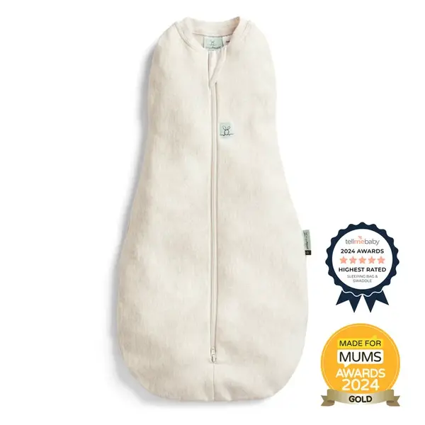 ERGOPOUCH Zavinovačka a pytel na spaní 2v1 Cocoon Oatmeal Marle 0-3m, 3-6kg, 0,2tog