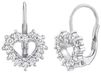 Silvego Stříbrné náušnice srdce se Swarovski Zirconia SILVEGO31969S