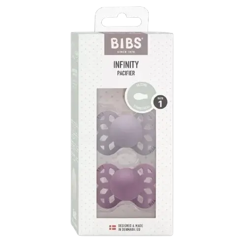 BIBS Symetrické silikónové cumlíky Infinity, veľkosť 1, Blossom / Dusky Lilac 2 ks