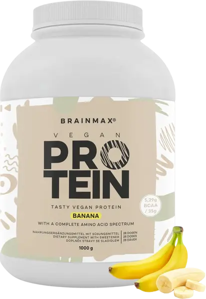 BRAINMAX Vegan protein banán 1000 g