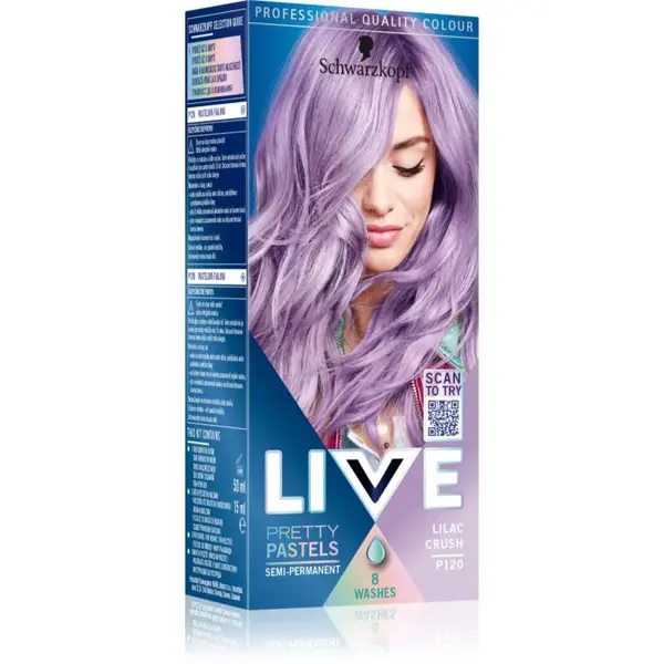 Schwarzkopf LIVE Ultra Brights or Pastel semipermanentná farba na vlasy odtieň 120 Lilac Crush 1 ks