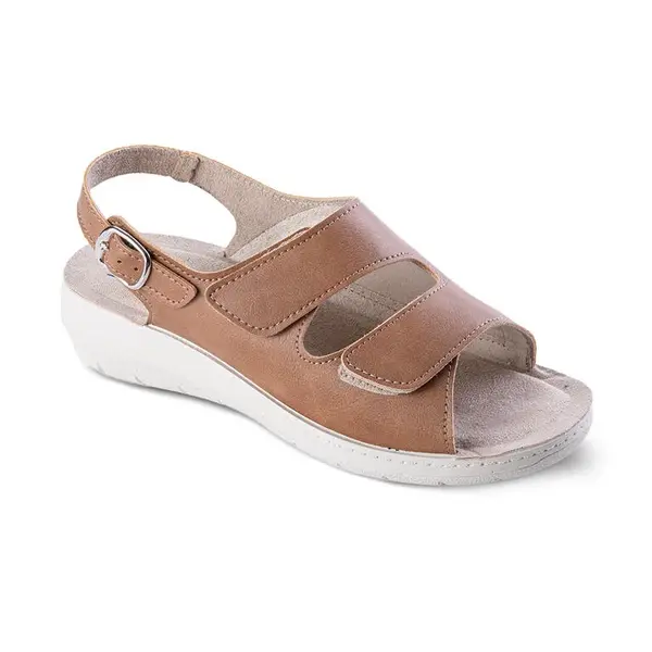 Dámske sandále na podpätku karamelové veľ. 41