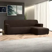 Bielastické poťahy COSTINA tabaková sedačka s otomanom vpravo (š. 170 - 300 cm)