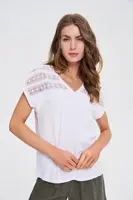 Marisse White Short-Sleeved Blouse
