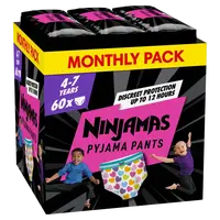 NINJAMAS Absorpčné spodné prádlo dievča 4-7 rokov (17-30kg), Srdcia 60 ks