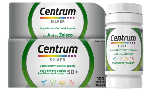 CENTRUM Silver 50+ bez lepku, 100 tabliet