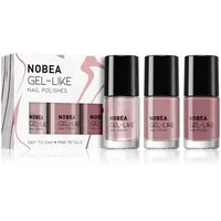 NOBEA Day-to-Day 3-Piece Gel-like Nail Polish set sada lakov na nechty Pink Petals