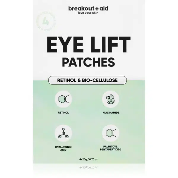 breakout + aid Eye Lift Patches náplasti pod oči proti vráskam s retinolom 4 ks