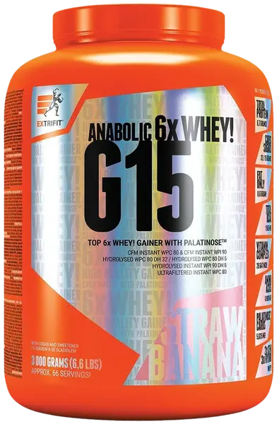 EXTRIFIT G 15 Anabolic Gainer jahoda banán 3000 g