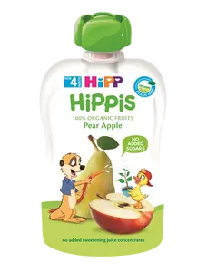 HIPP BIO Hippis 100% ovocie Hruška-Jablko 100 g