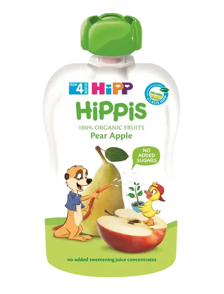 HIPP BIO Hippis 100% ovocie Hruška-Jablko 100 g