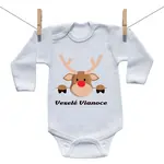 Boodyy Body s dlhým rukávom Veselé Vianoce so sobom 56 (0-2 mesiace)