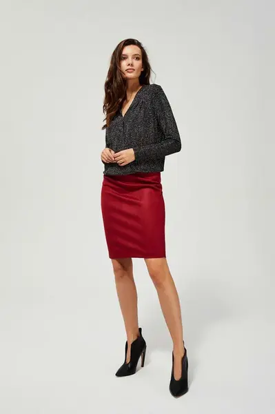 Marisse Pencil Skirt With Zipper L-Sc-3400 D.Red