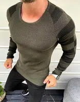 Pánský svetr přes hlavu khaki Dstreet