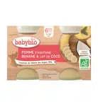 BABYBIO Jablko banán s kokosovým mliekom (2x 130 g) - ovocný príkrm