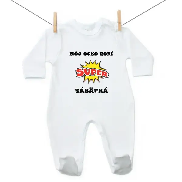 Boodyy Overal Môj ocko robí super bábätká 74 (6-9 mesiacov)