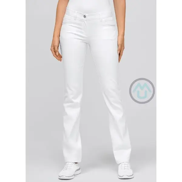 Dámske STRETCH nohavice na gombík - biele 50