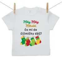 Boodyy Tričko s krátkym rukávom Miky,Miky, Mikuláš, čo mi do čižmičky dáš? 80 (9-12 mesiacov)