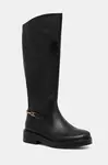 Tommy Hilfiger Kožené čižmy Tommy Hilfiger TH HORSEBIT RIDING LONG BOOT