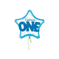 Amscan Fóliový balón hviezda ONE modrý 91cm