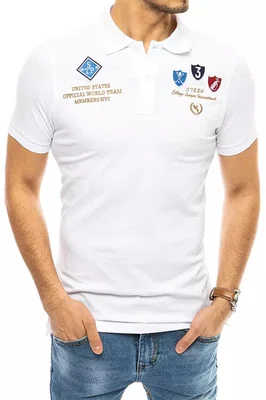 Pánská bílá polokošile s výšivkou Dstreet