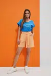 Marisse Women's Shorts L-Sh-4001 Peach
