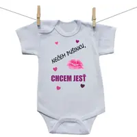 Boodyy Body s krátkym rukávom Nečem pusinku, chcem jesť 68 (3-6 mesiacov)