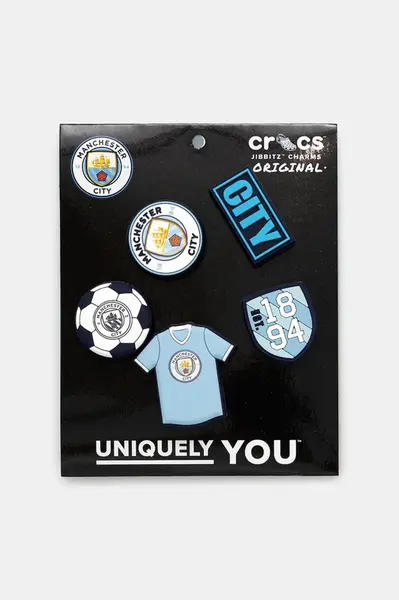 Připínačky na dětské boty Crocs Manchester City 5Pck 5-pack bílá barva, 10012074