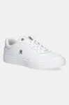 Kožené tenisky Tommy Hilfiger ESSENTIAL ELEVATED COURT SNEAKER dámské, bílá barva, FW0FW08758