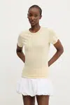 Bavlněné tričko Abercrombie & Fitch žlutá barva, KI139-5231