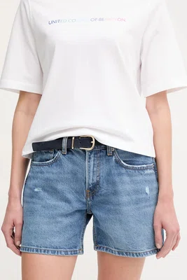 Bavlněné riflové kraťasy Pepe Jeans REGULAR SHORT HW MABLE dámské, modrá barva, medium waist, PL801188IC6